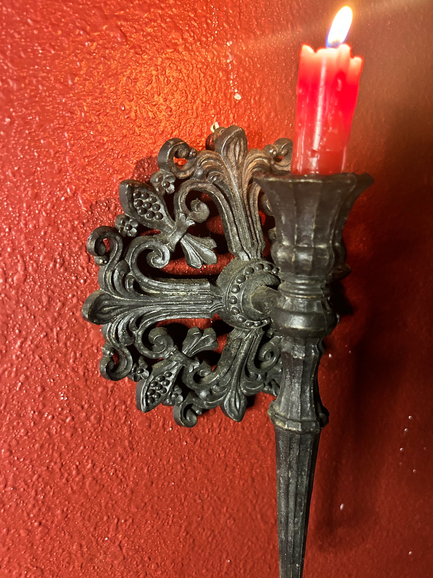 Vintage Single Gothic Candleholder Sconce