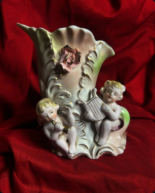 Vintage Cherub Cornucopia Planter/Vase