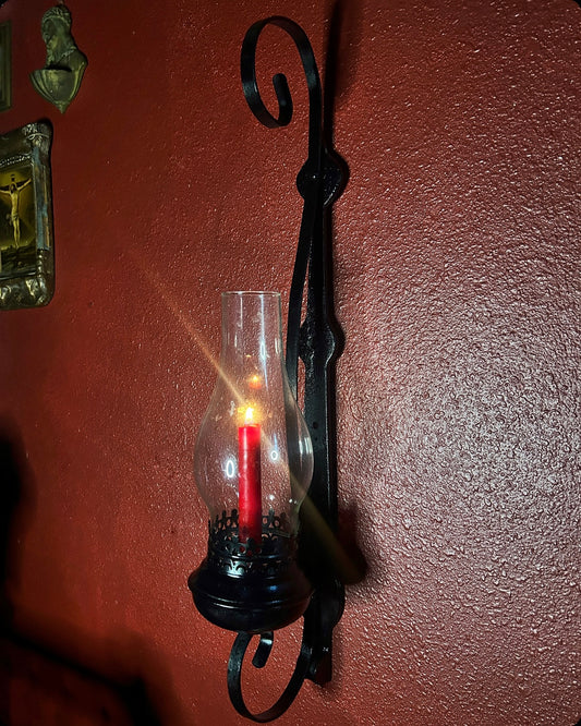 Tall Gothic Candleholder with Hurricane Glass 2 FEET TALL