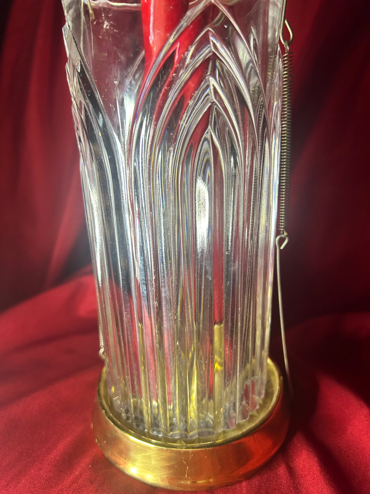 Cathedral Style Crystal Candle Holder Arched Panel Design