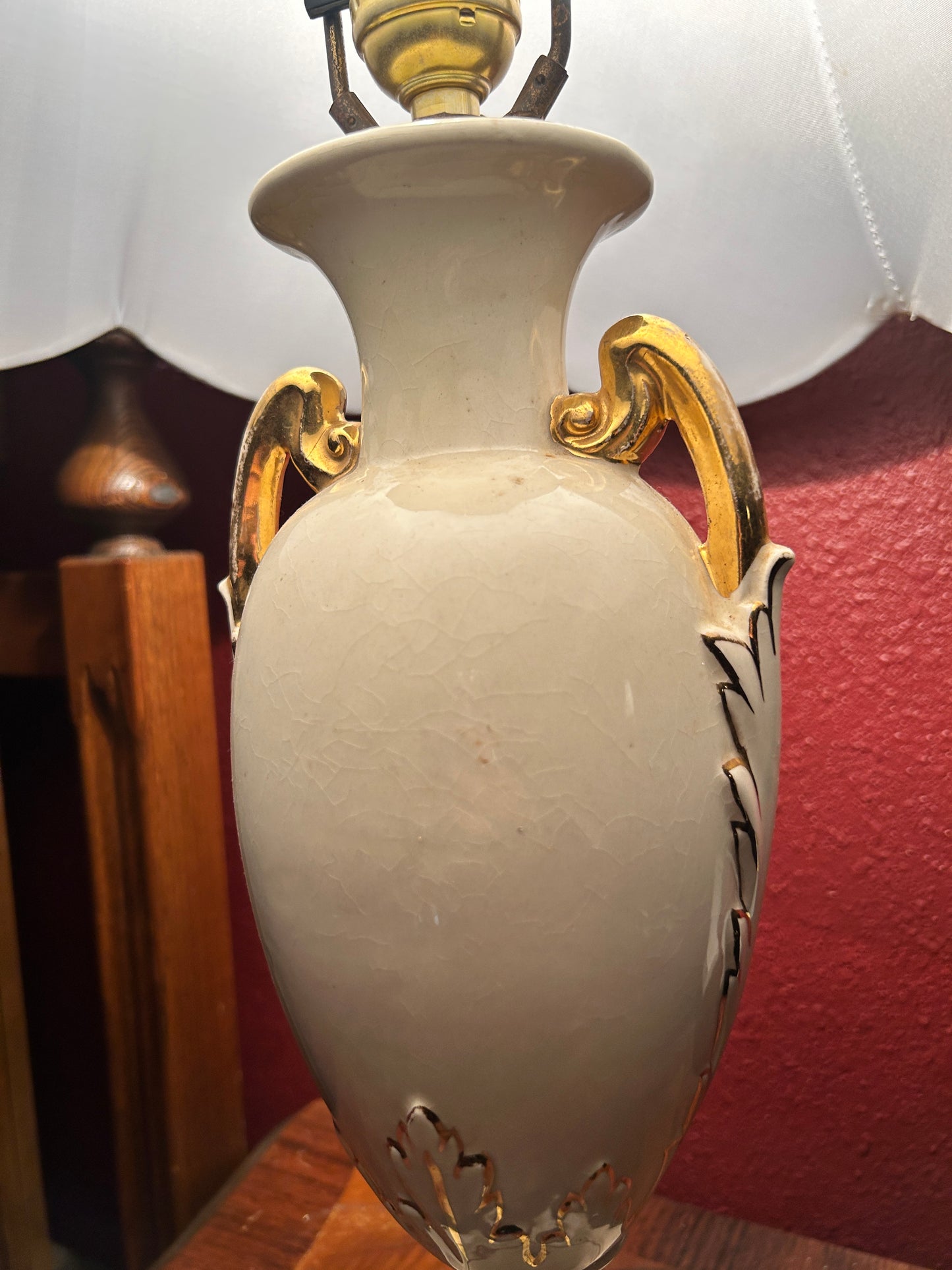 Urn Style Lamp with Gold Detail