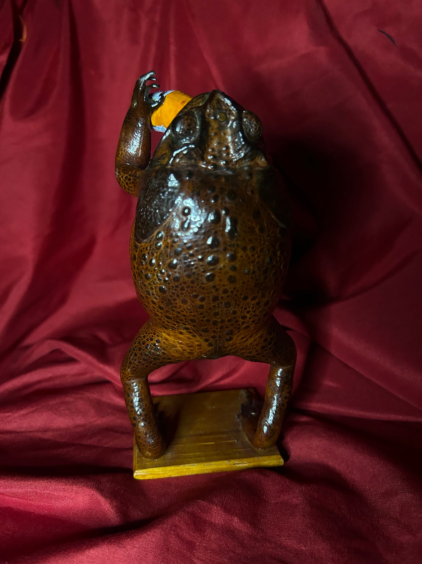 Vintage Taxidermy Frog Drinking Poison