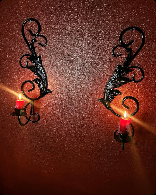 Pair of Gothic Ornate Candleholders