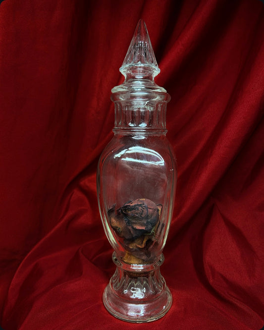 Vintage Glass Apothecary Jar with Lid