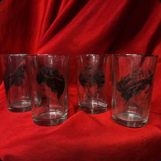 Set of 4 Gibson Girl Glasses