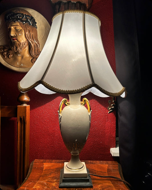 Urn Style Lamp with Gold Detail