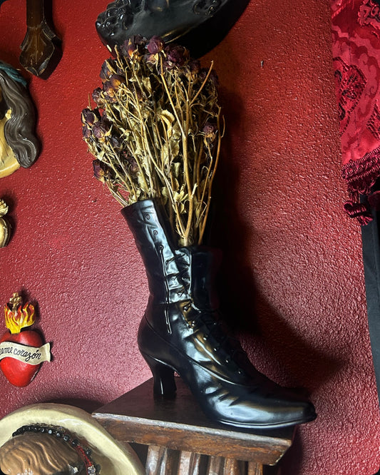 Gothic Victorian Boot Vase